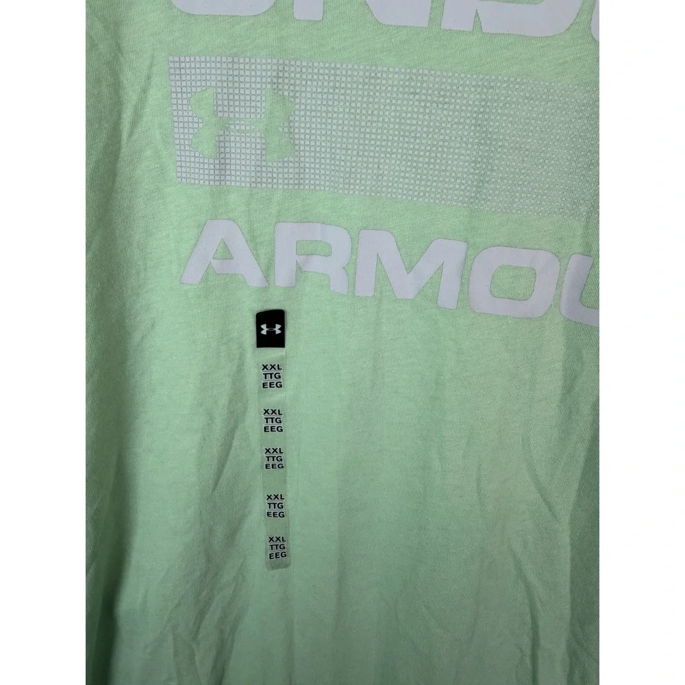Under Armour Tshirt Men's 2XL Mint Green‎ Shortsleeve Graphic Logo Casual Adult